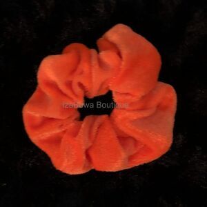 Tangenrine Velvet Scrunchie   (kids)  SC2643  Handmade NWT Boutique